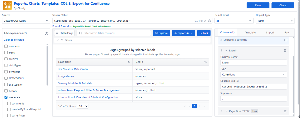 Configure Report
