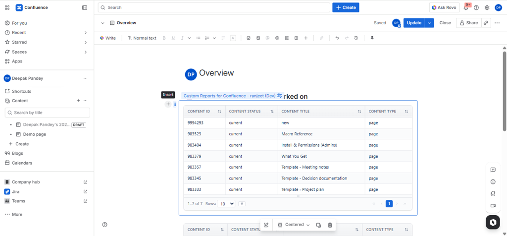 Configure Report