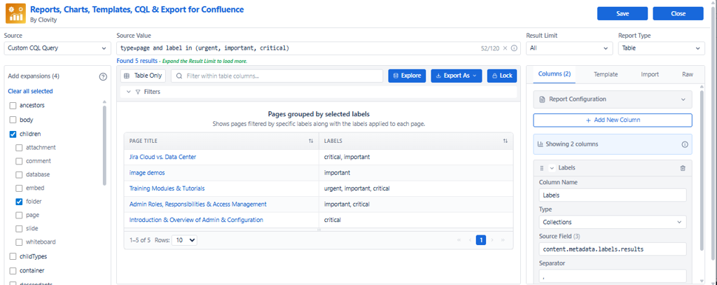 Configure Report