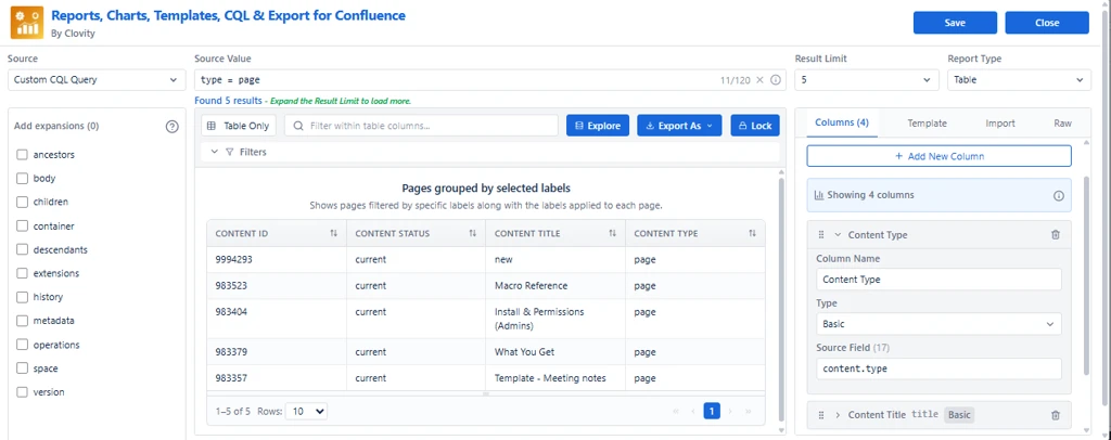 Configure Report
